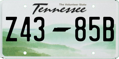 TN license plate Z4385B