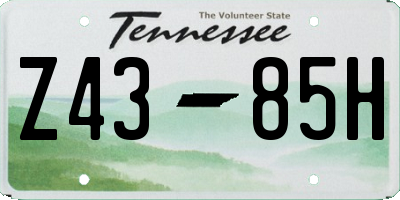 TN license plate Z4385H
