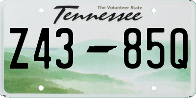 TN license plate Z4385Q