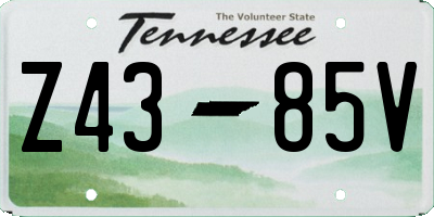 TN license plate Z4385V