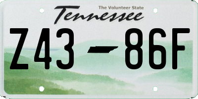 TN license plate Z4386F