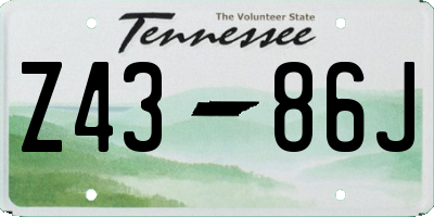 TN license plate Z4386J