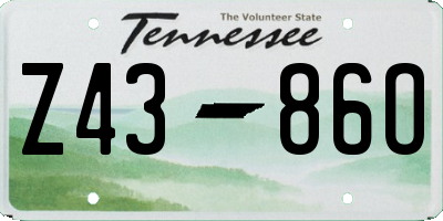 TN license plate Z4386O