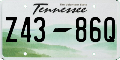 TN license plate Z4386Q