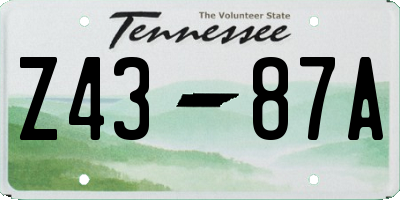 TN license plate Z4387A