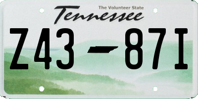 TN license plate Z4387I