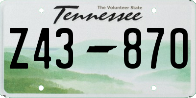 TN license plate Z4387O