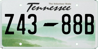TN license plate Z4388B
