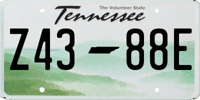 TN license plate Z4388E