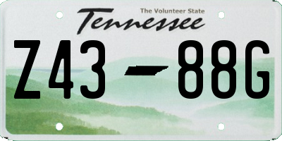 TN license plate Z4388G