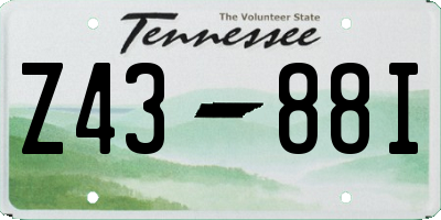 TN license plate Z4388I