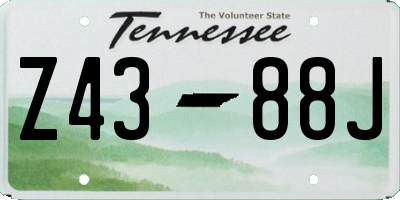 TN license plate Z4388J