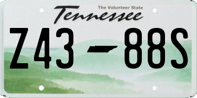 TN license plate Z4388S