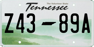 TN license plate Z4389A