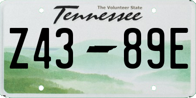 TN license plate Z4389E