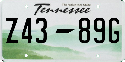 TN license plate Z4389G