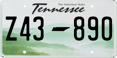 TN license plate Z4389O