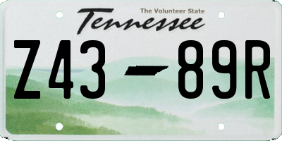 TN license plate Z4389R