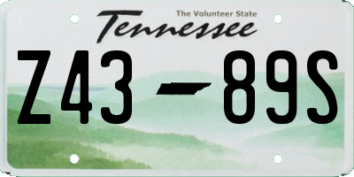 TN license plate Z4389S