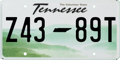TN license plate Z4389T
