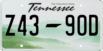 TN license plate Z4390D