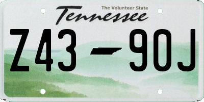 TN license plate Z4390J