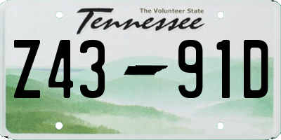 TN license plate Z4391D