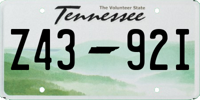 TN license plate Z4392I