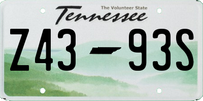 TN license plate Z4393S