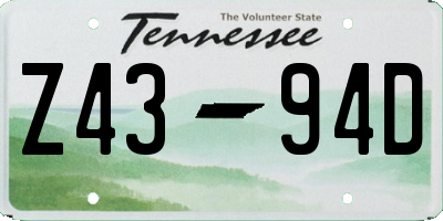 TN license plate Z4394D