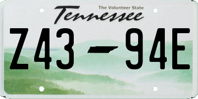 TN license plate Z4394E