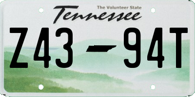 TN license plate Z4394T