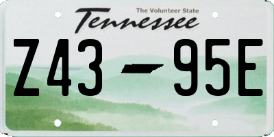 TN license plate Z4395E