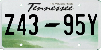 TN license plate Z4395Y