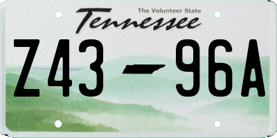 TN license plate Z4396A
