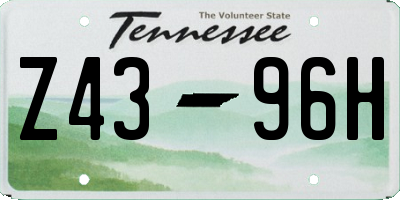 TN license plate Z4396H