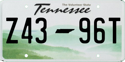 TN license plate Z4396T