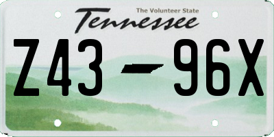 TN license plate Z4396X