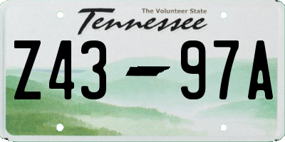 TN license plate Z4397A