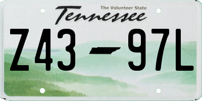 TN license plate Z4397L