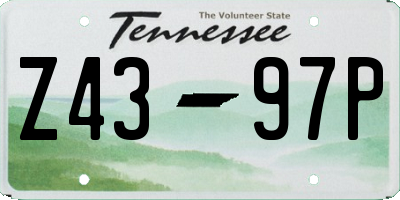 TN license plate Z4397P