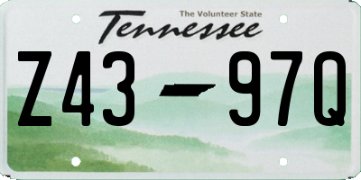 TN license plate Z4397Q