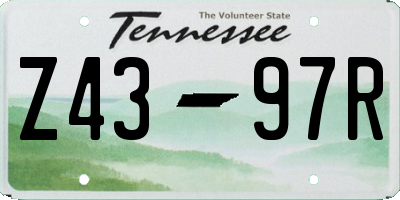TN license plate Z4397R