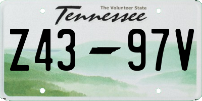 TN license plate Z4397V