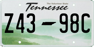 TN license plate Z4398C