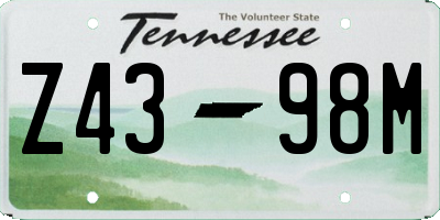 TN license plate Z4398M