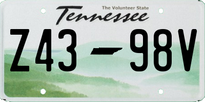 TN license plate Z4398V