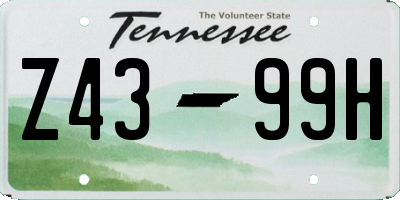 TN license plate Z4399H