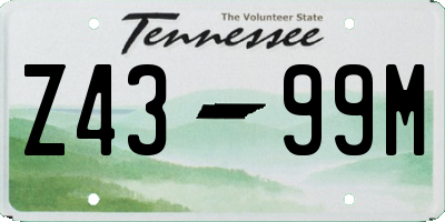 TN license plate Z4399M