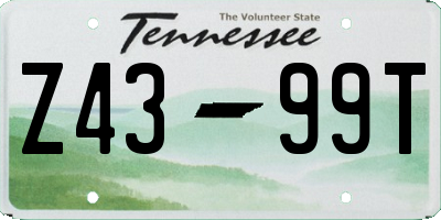 TN license plate Z4399T